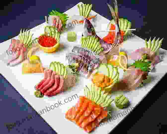 A Plate Of Sushi With Various Pieces Of Raw Fish And Seafood. The American Plate: A Culinary History In 100 Bites