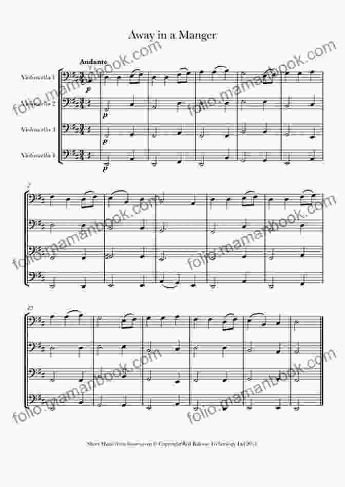 Away In A Manger For Cello Quartet 10 Christmas Tunes For Cello Quartet (score): Easy/Intermediate