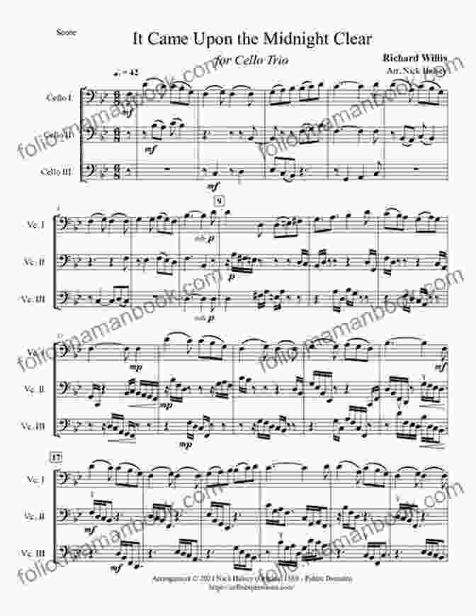It Came Upon A Midnight Clear For Cello Quartet 10 Christmas Tunes For Cello Quartet (score): Easy/Intermediate