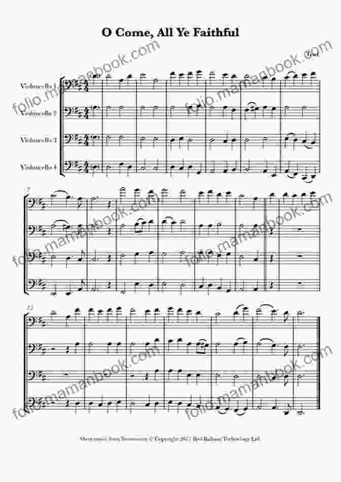 O Come, All Ye Faithful For Cello Quartet 10 Christmas Tunes For Cello Quartet (score): Easy/Intermediate