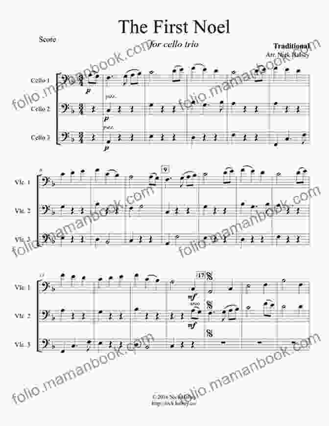 The First Noel For Cello Quartet 10 Christmas Tunes For Cello Quartet (score): Easy/Intermediate